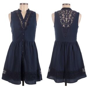 Dina Be Dark Blue BoHo Dress | SIZE S